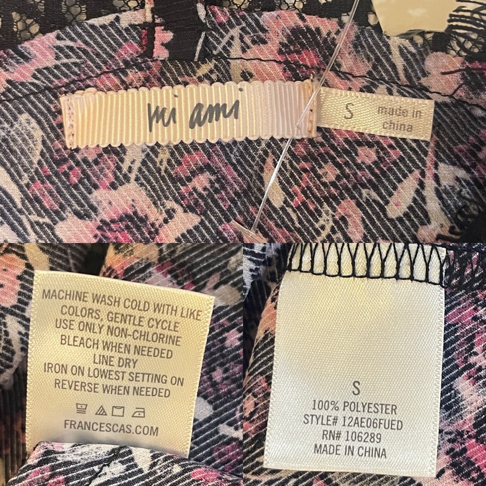 NWT/NWOT Francesca’s purple floral and black lace camisole - Picture 6 of 8